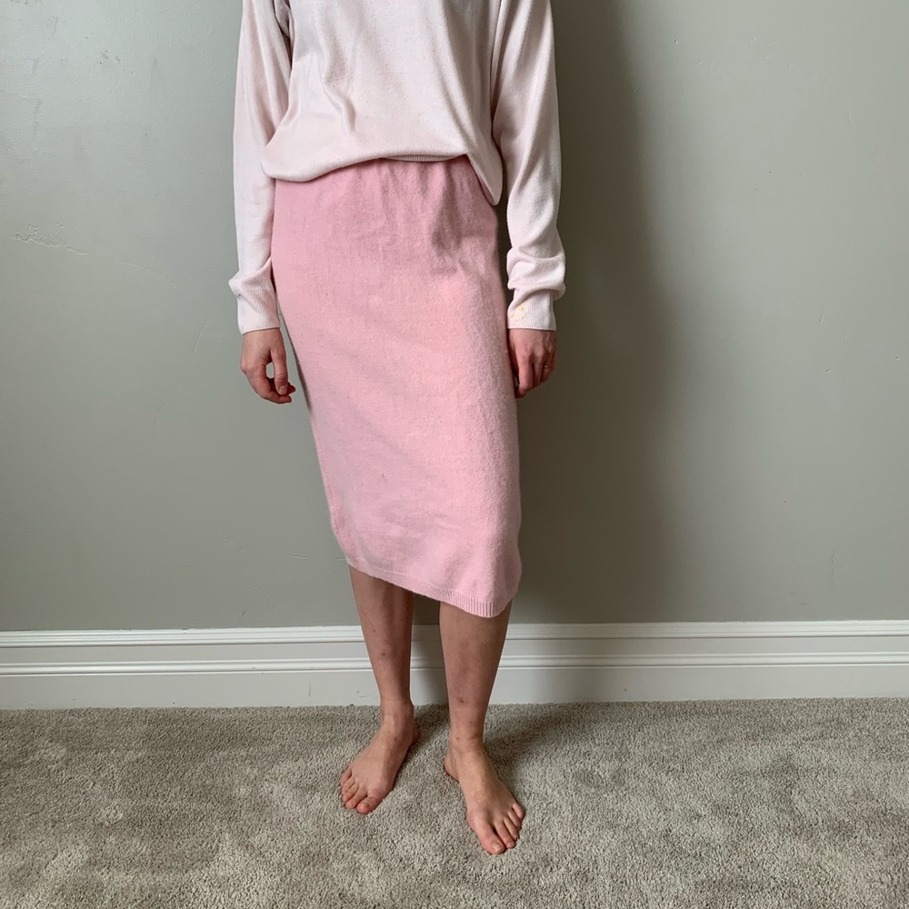 Vintage Pink Wool Skirt